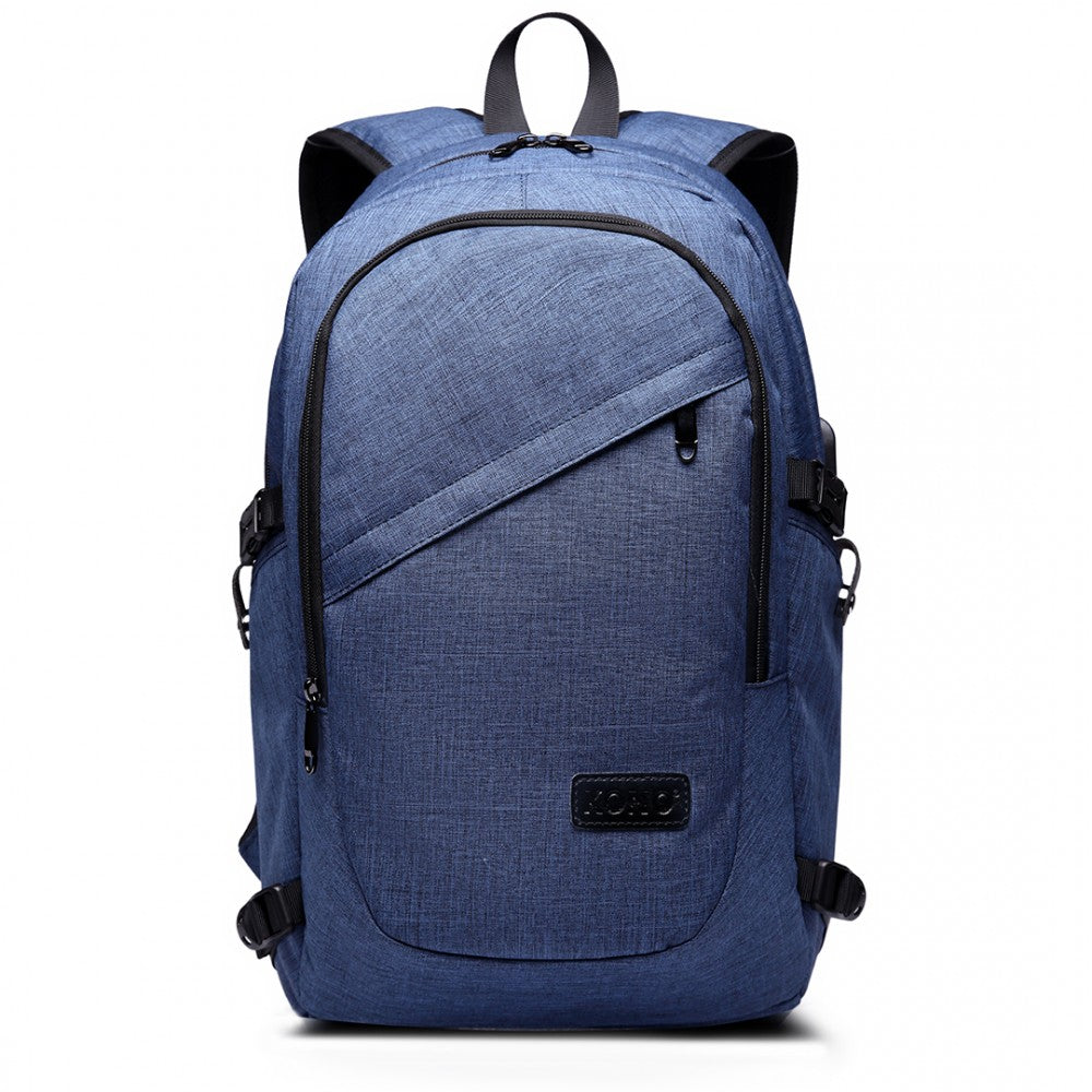 Business Laptop Backpack with USB Charging Port – Navy Blue