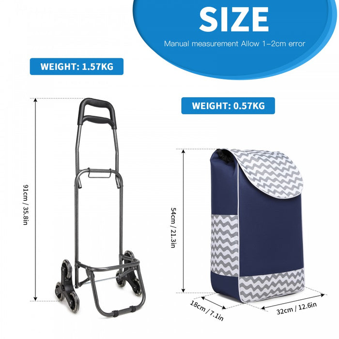 6 Wheel Push Shopping Trolley – EQ2043 – Navy