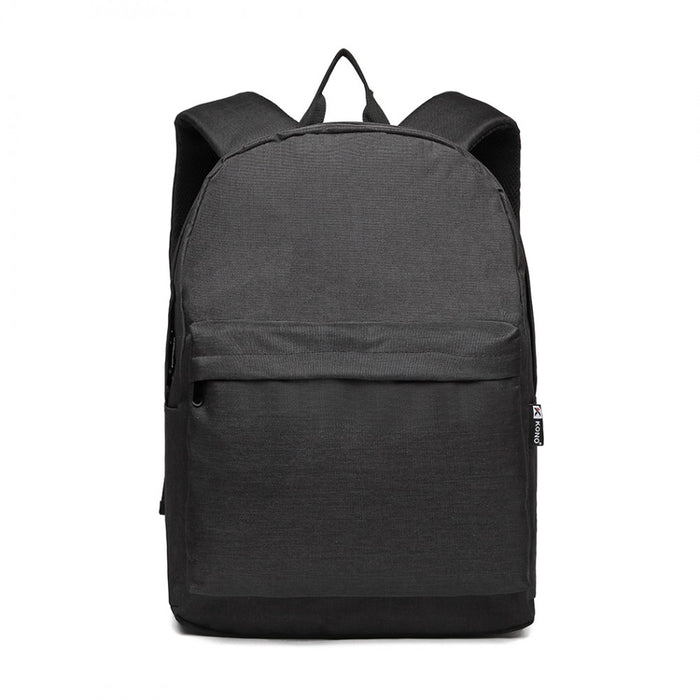 Polyester Everyday Backpack with Design – Black