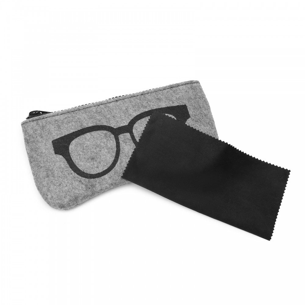 Soft Felt Glasses Case – Grey and Black