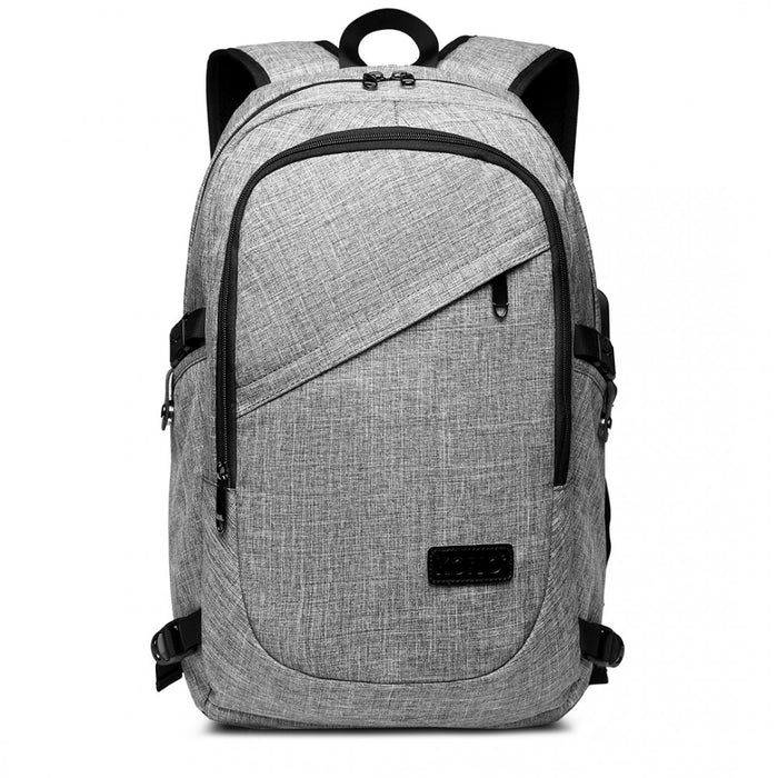 Business Laptop Backpack with USB Charging Port – Grey