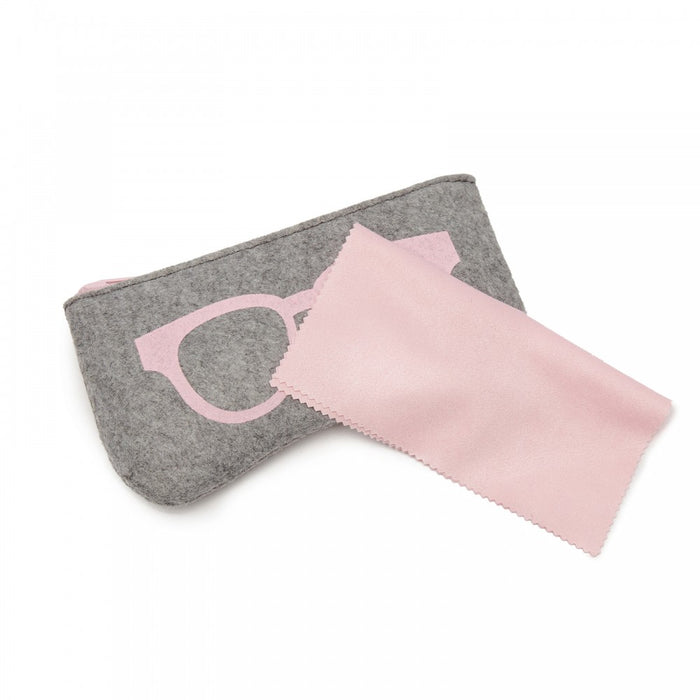 Soft Felt Glasses Case – Grey and Pink