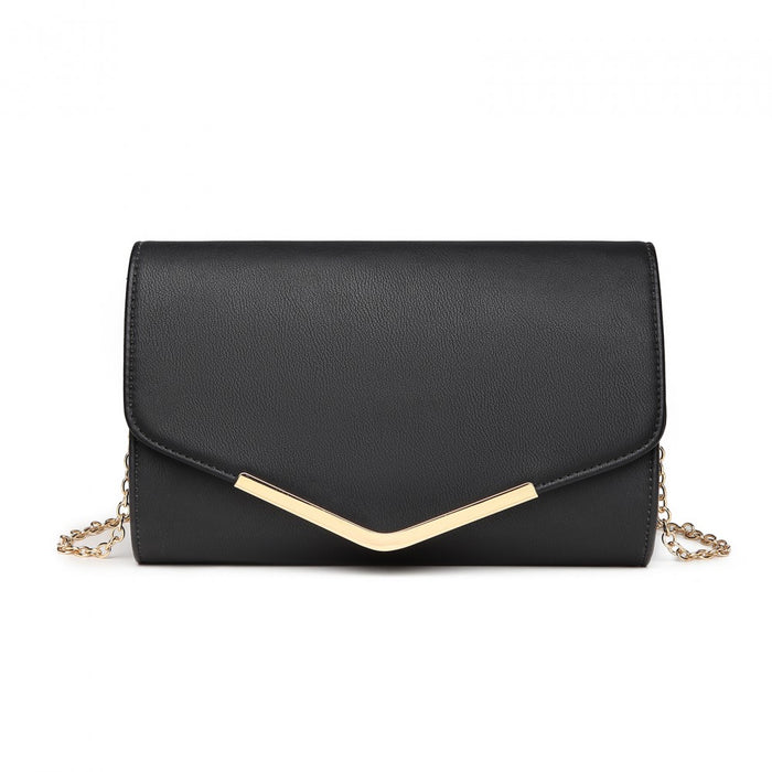 Vegan Envelope Clutch Bag – Black