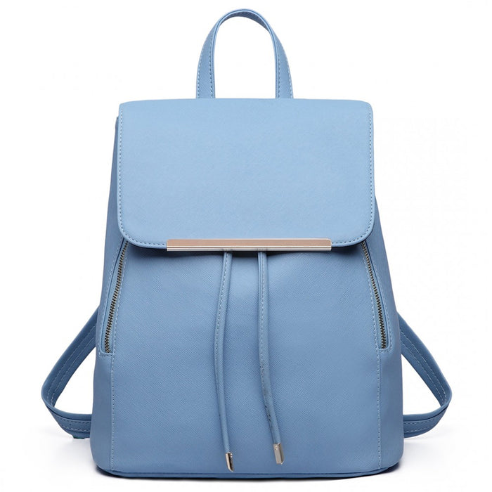 PU Leather Fashion Backpack – Light Blue