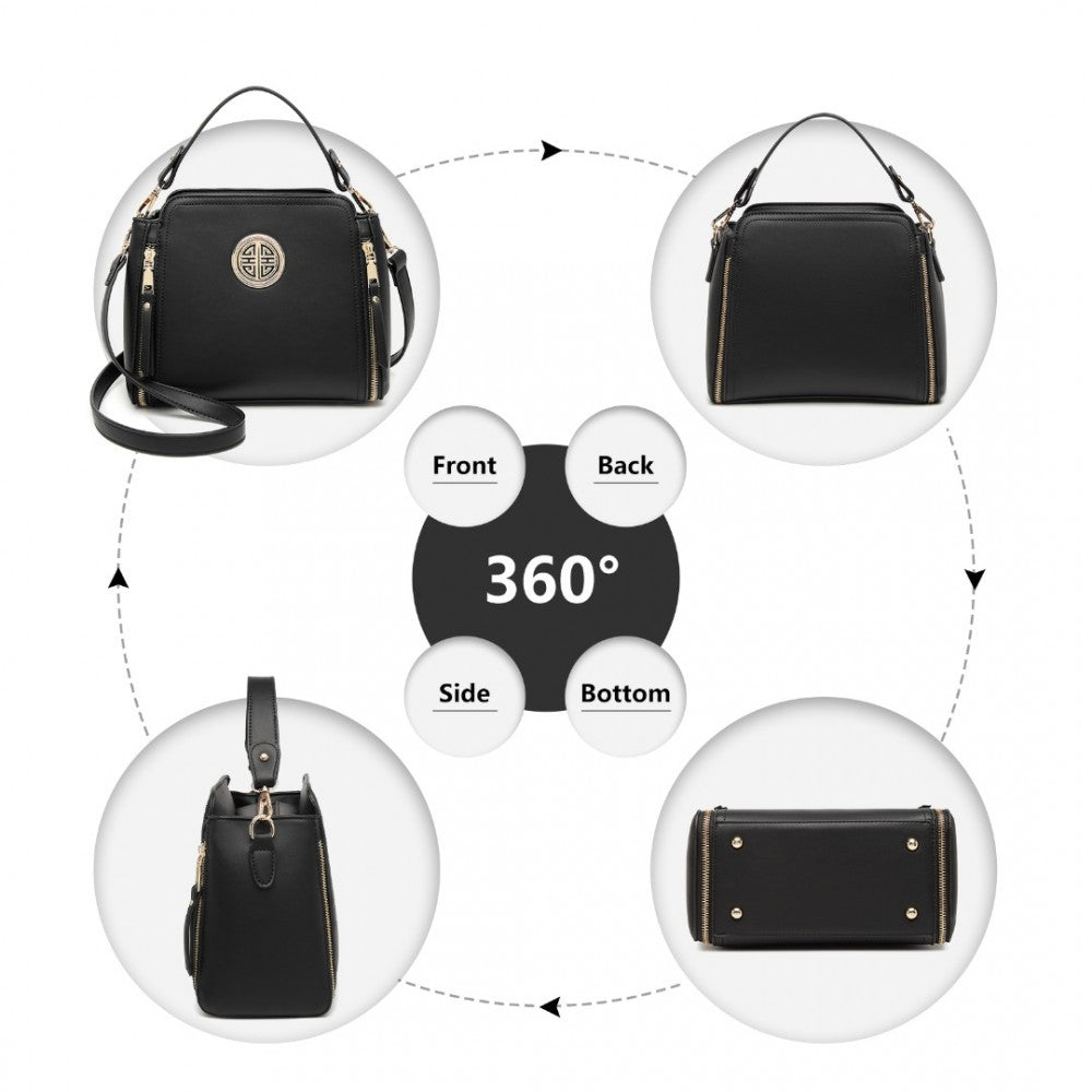PU Leather Crossbody Bag – Black