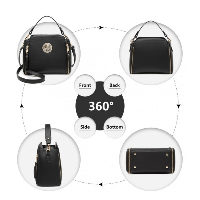 PU Leather Crossbody Bag – Black