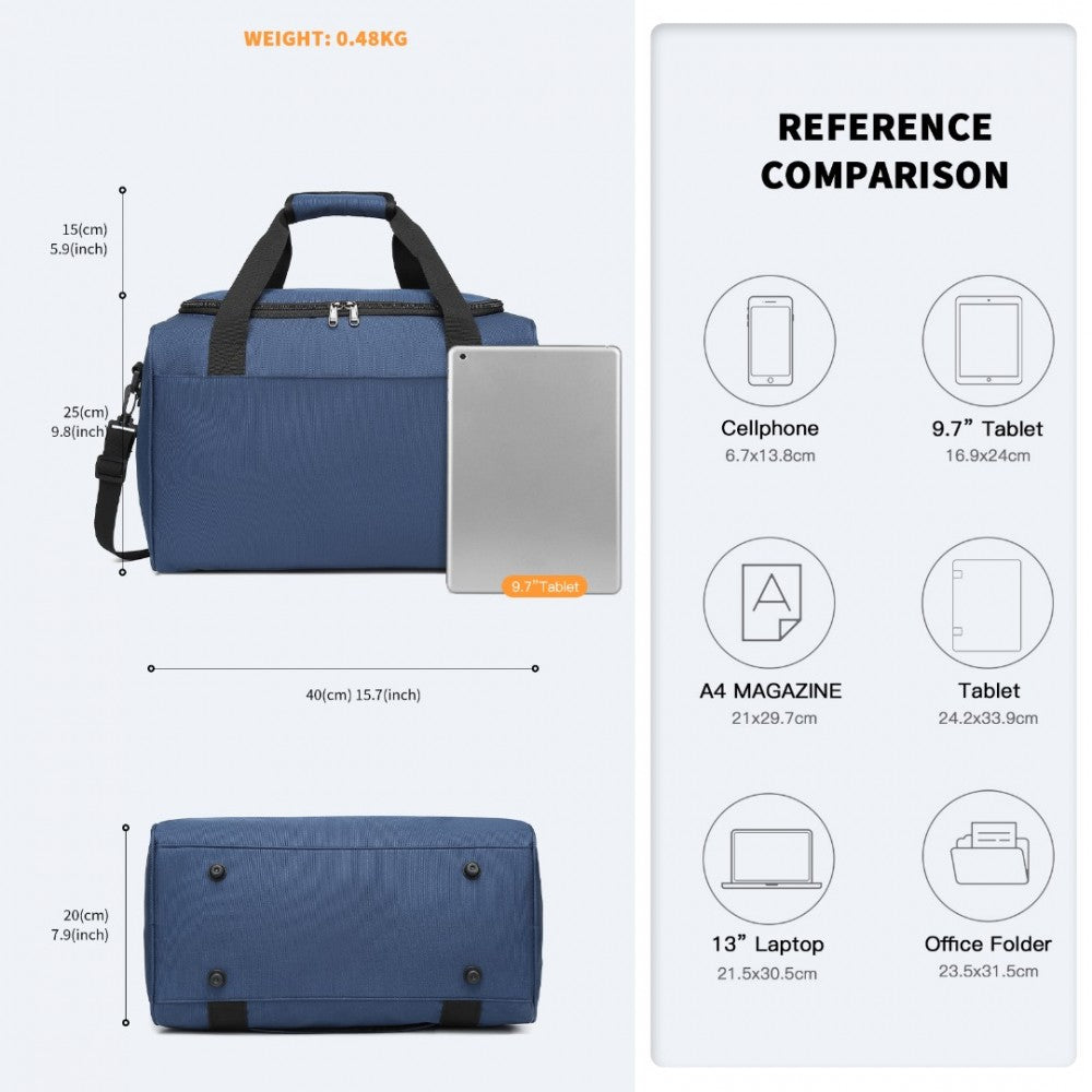 Structured Travel Duffle Bag – Navy