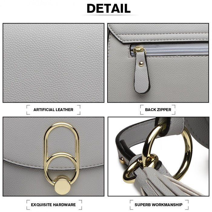 Crossbody Saddle Bag – Grey