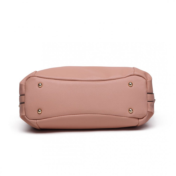 Soft PU Leather Simple Shoulder Bag – Nude