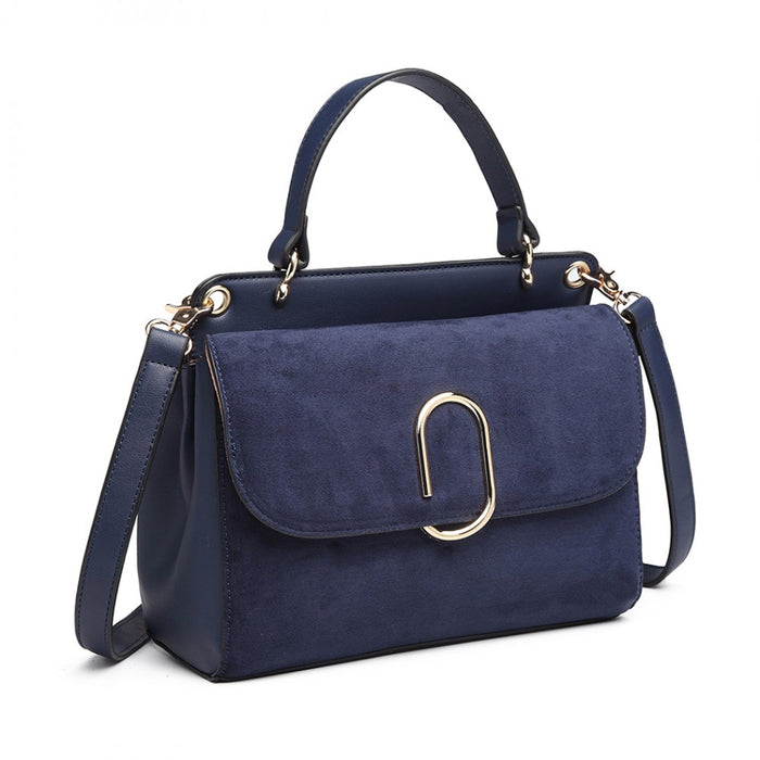 Women's PU Leather Handbag Shoulder Bag – Navy