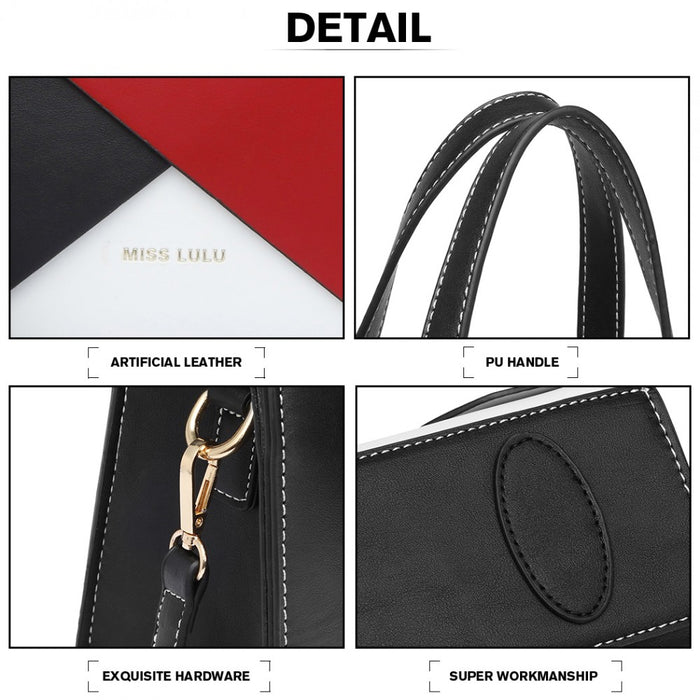 Contrast Panel Shoulder Bag – Red