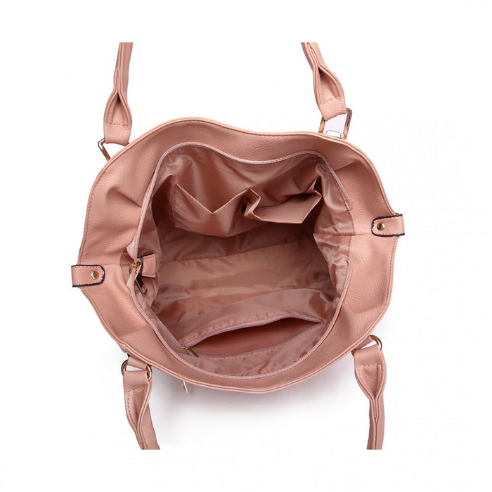 Soft PU Leather Simple Shoulder Bag – Nude