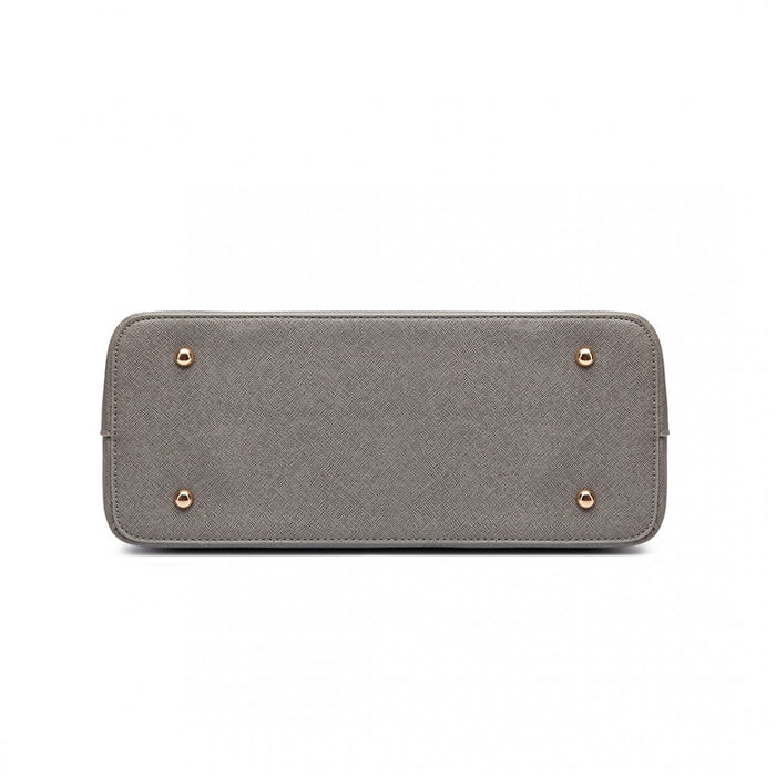 3-Piece Tote Shoulder Bag and Clutch – Grey