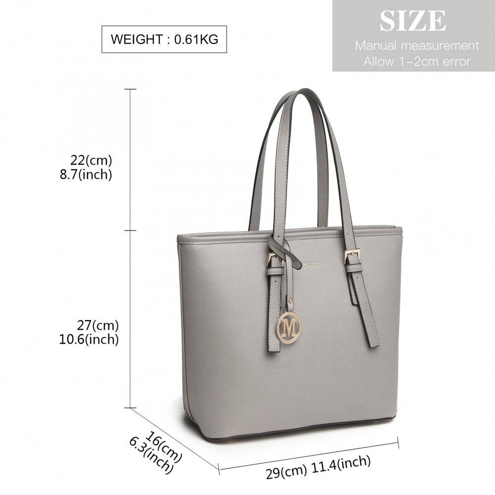 Minimalist Tote Handbag Structured – Grey