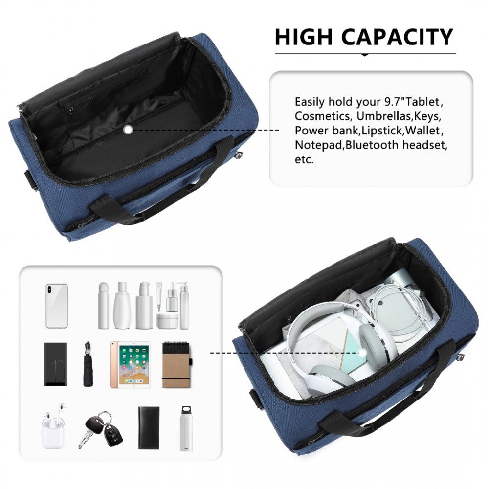 Structured Travel Duffle Bag – Navy