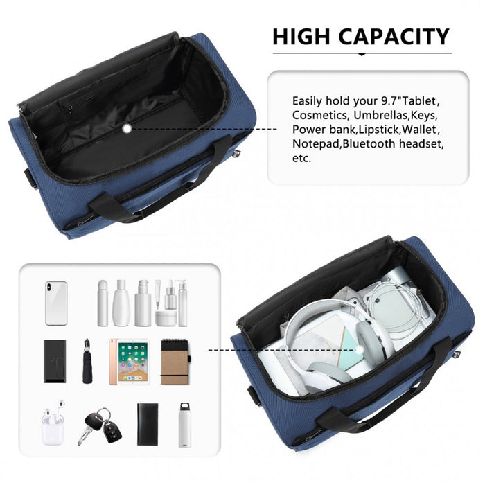 Structured Travel Duffle Bag – Navy