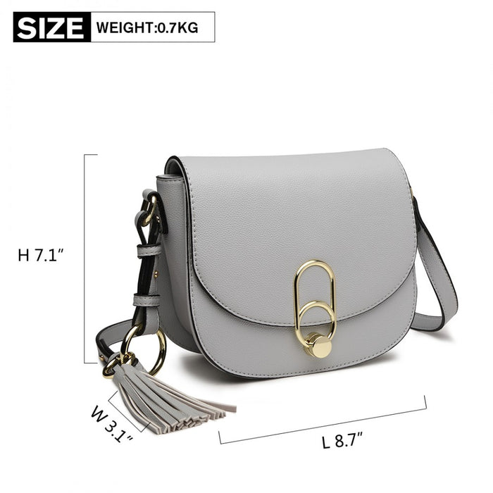 Crossbody Saddle Bag – Grey
