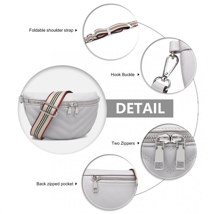 Wide Strap Bum Bag Lightweight Adjustable Waist Bag – Grey