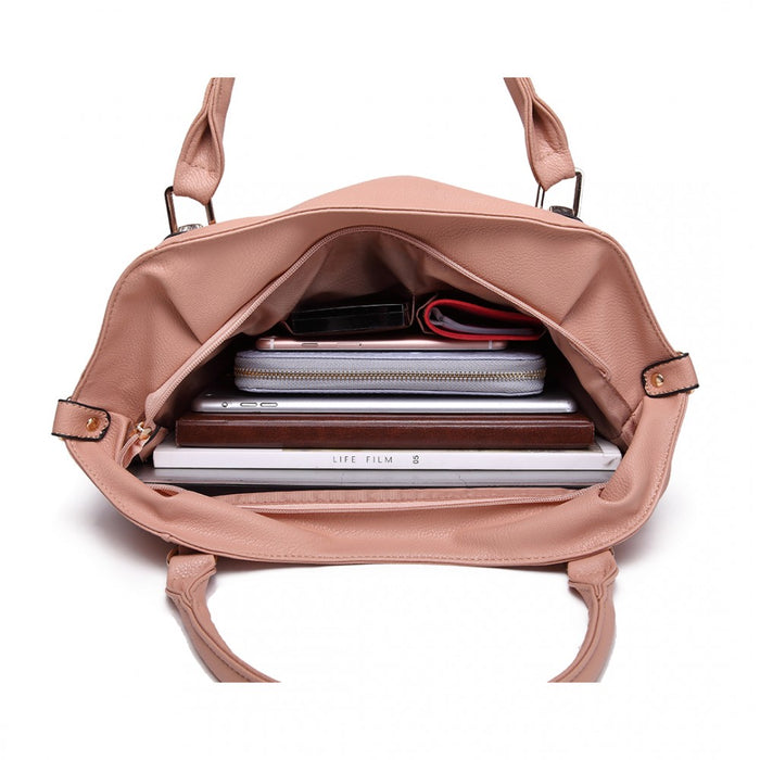 Soft PU Leather Simple Shoulder Bag – Nude