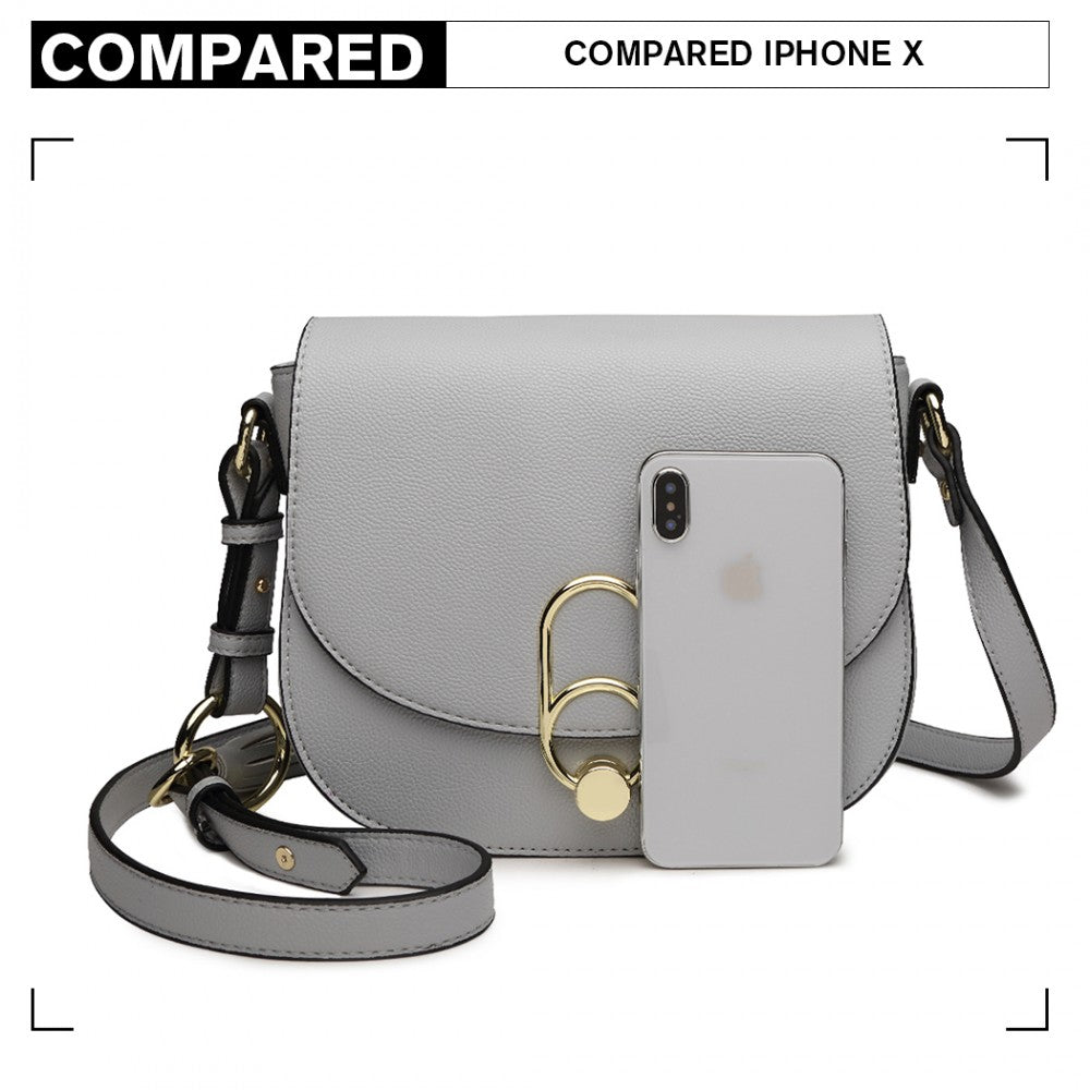 Crossbody Saddle Bag – Grey