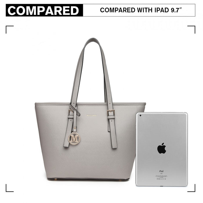 Minimalist Tote Handbag Structured – Grey