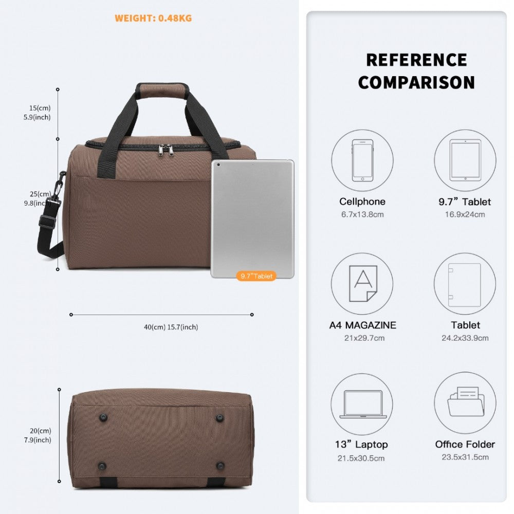 Structured Travel Duffle Bag – Brown