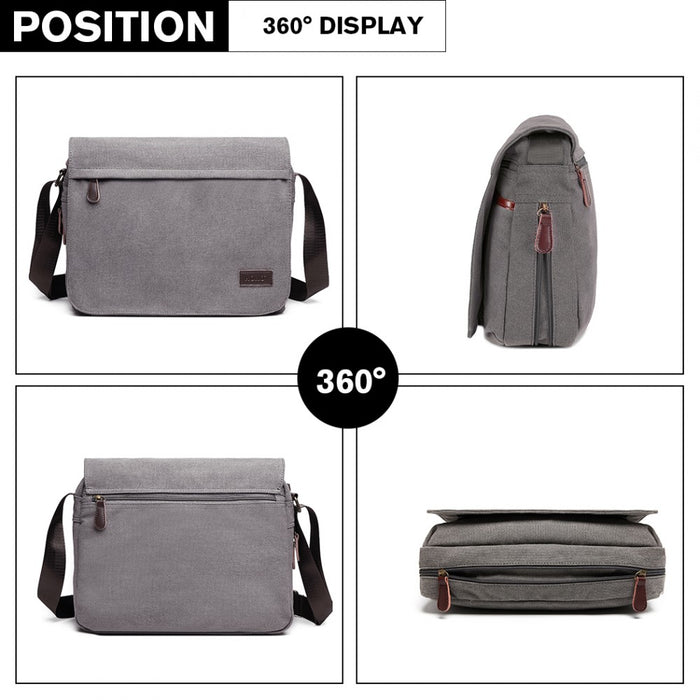 Classic Expanding Messenger Bag – Grey