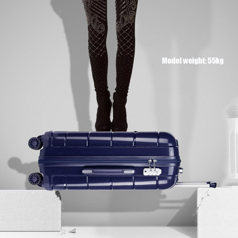PP Hard Shell Suitcase Set – 20/24/28-Inch – Navy