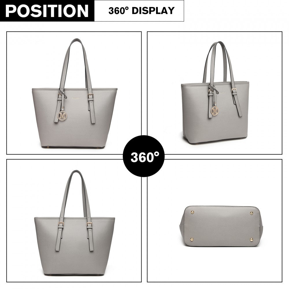 Minimalist Tote Handbag Structured – Grey