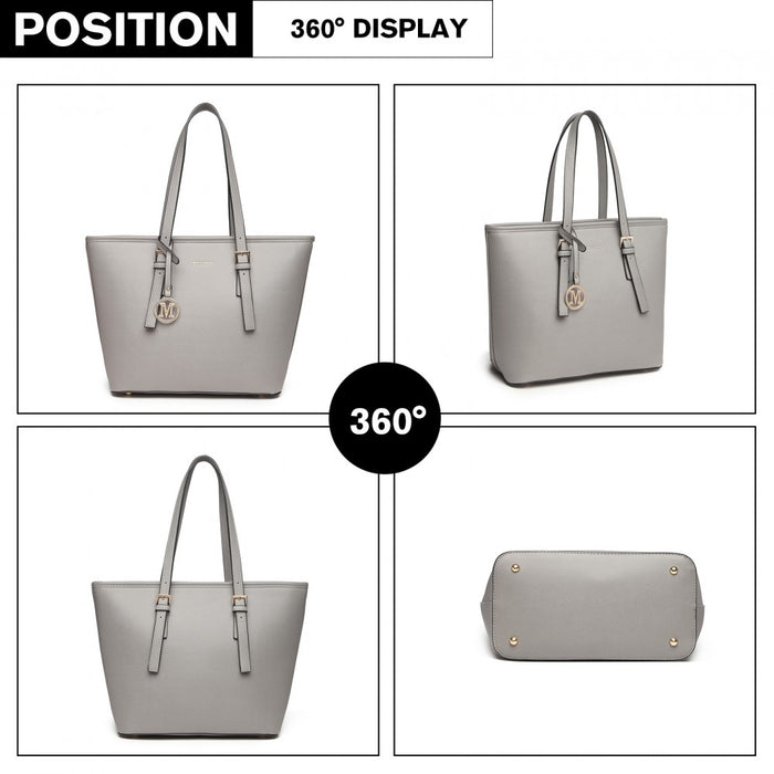 Minimalist Tote Handbag Structured – Grey