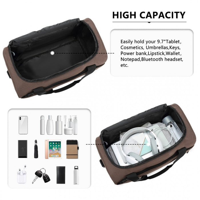 Structured Travel Duffle Bag – Brown