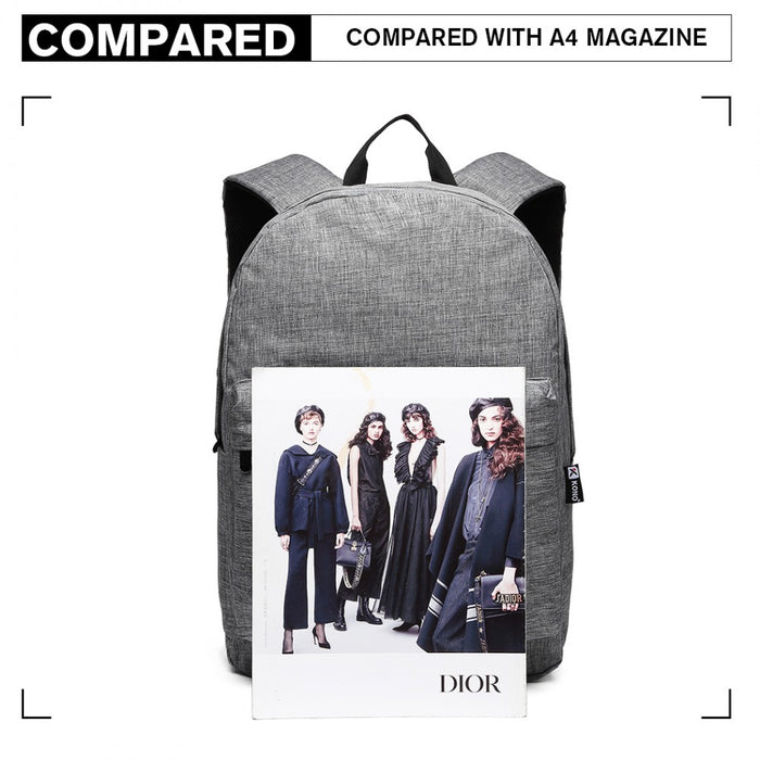 Polyester Everyday Backpack with Design – Grey