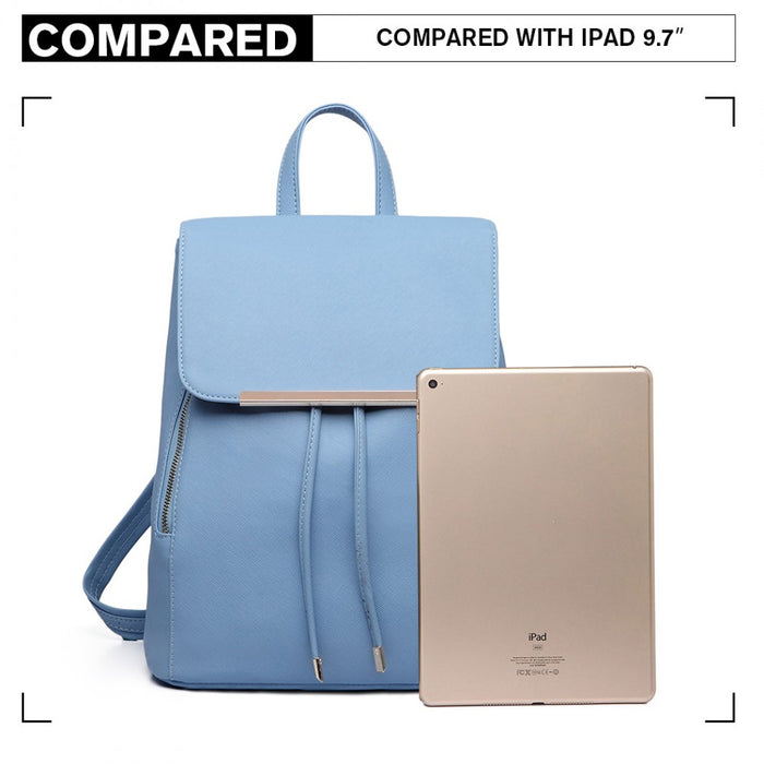 PU Leather Fashion Backpack – Light Blue