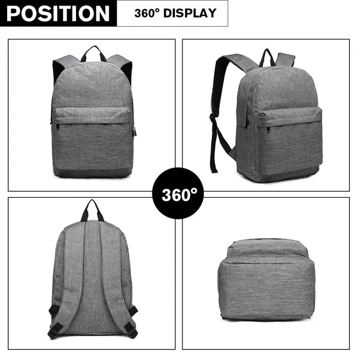 Polyester Everyday Backpack with Design – Grey