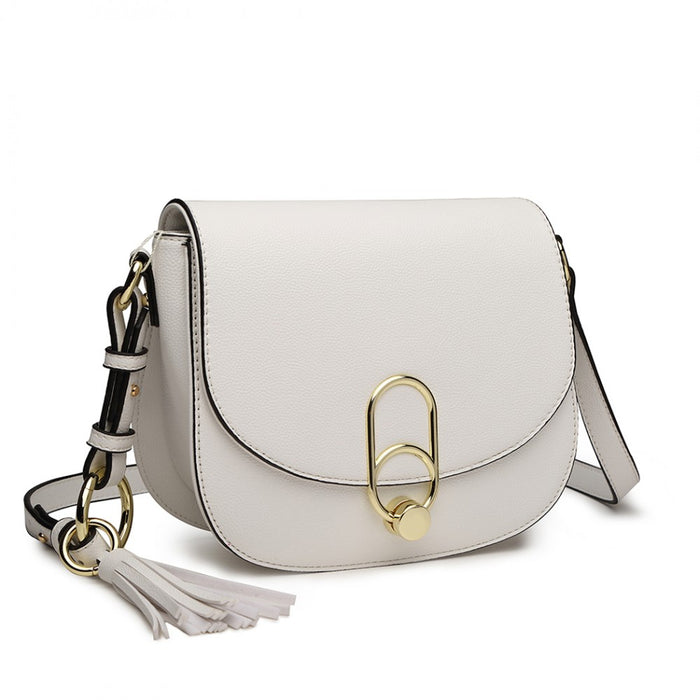 Crossbody Saddle Bag – White