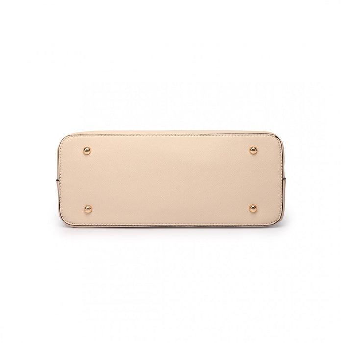 3-Piece Tote Shoulder Bag and Clutch – Beige
