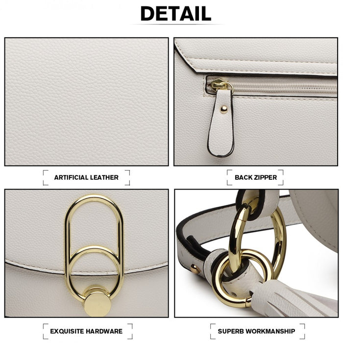 Crossbody Saddle Bag – White