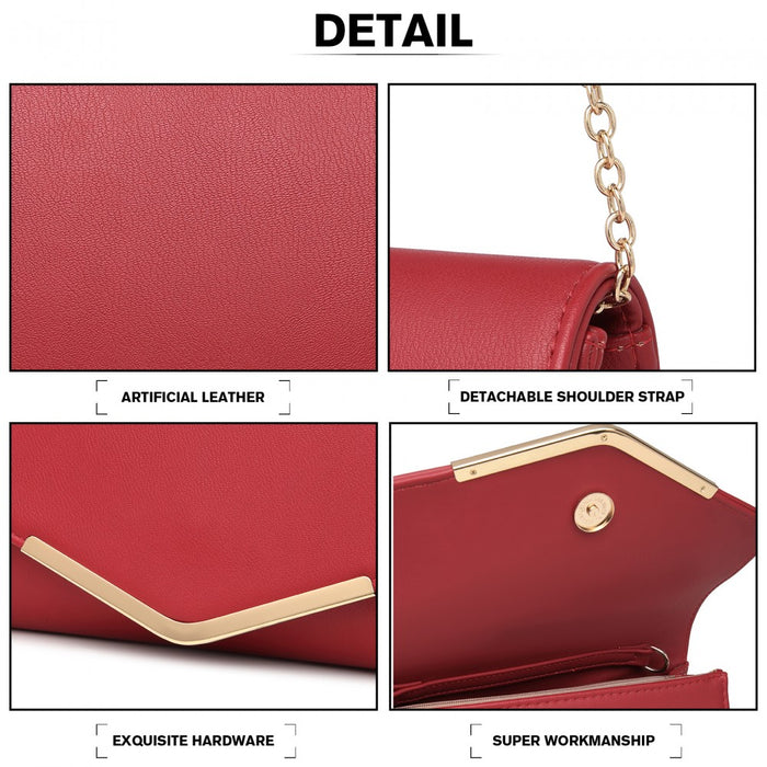 Vegan Envelope Clutch Bag – Red