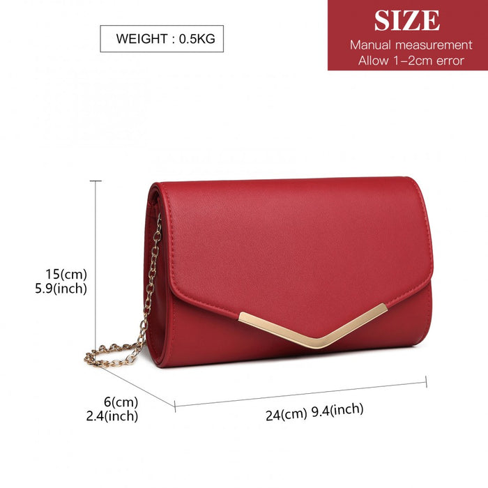 Vegan Envelope Clutch Bag – Red