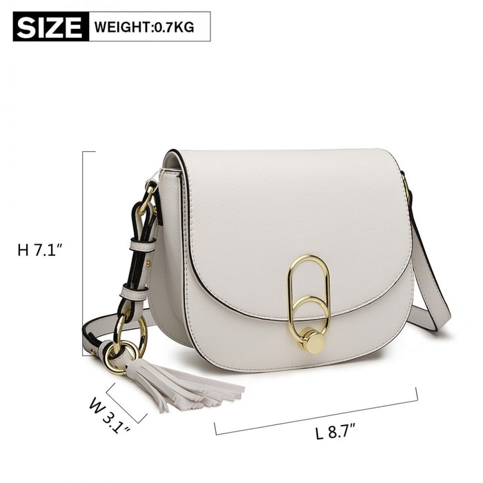 Crossbody Saddle Bag – White