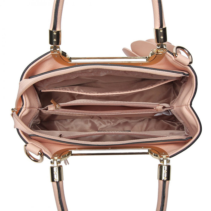 PU Leather Rose Hanging Ornament Handbag – Pink