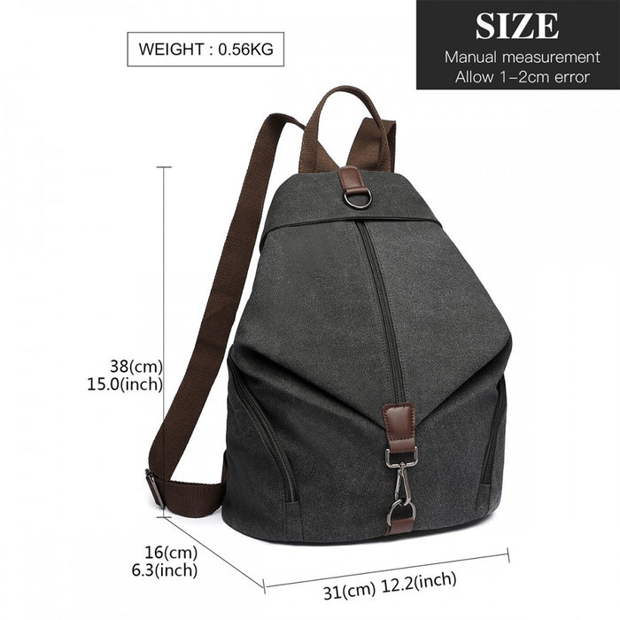 Fashion Anti-Theft Canvas Backpack – Black