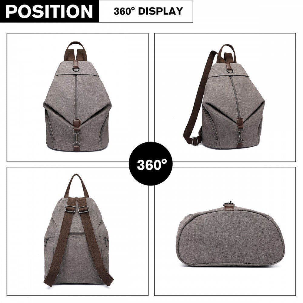 Fashion Anti-Theft Canvas Backpack – Grey