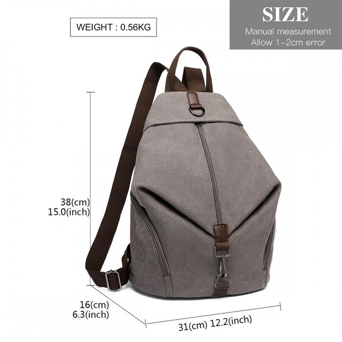 Fashion Anti-Theft Canvas Backpack – Grey