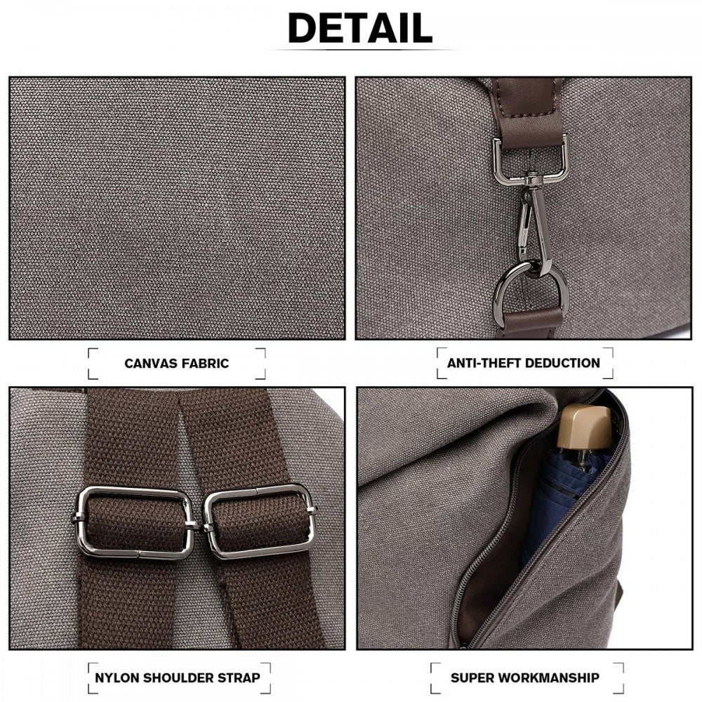 Fashion Anti-Theft Canvas Backpack – Grey