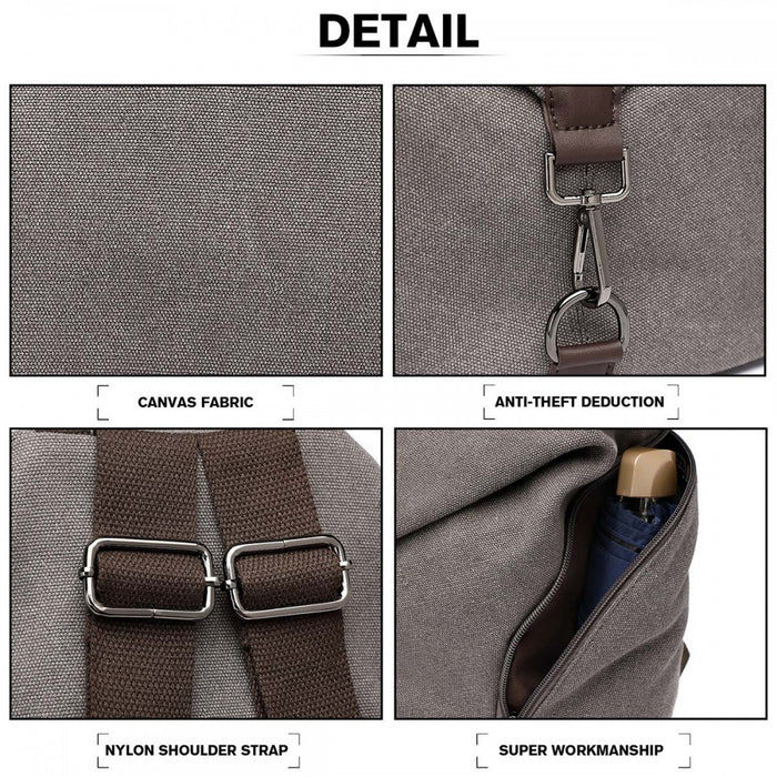 Fashion Anti-Theft Canvas Backpack – Grey