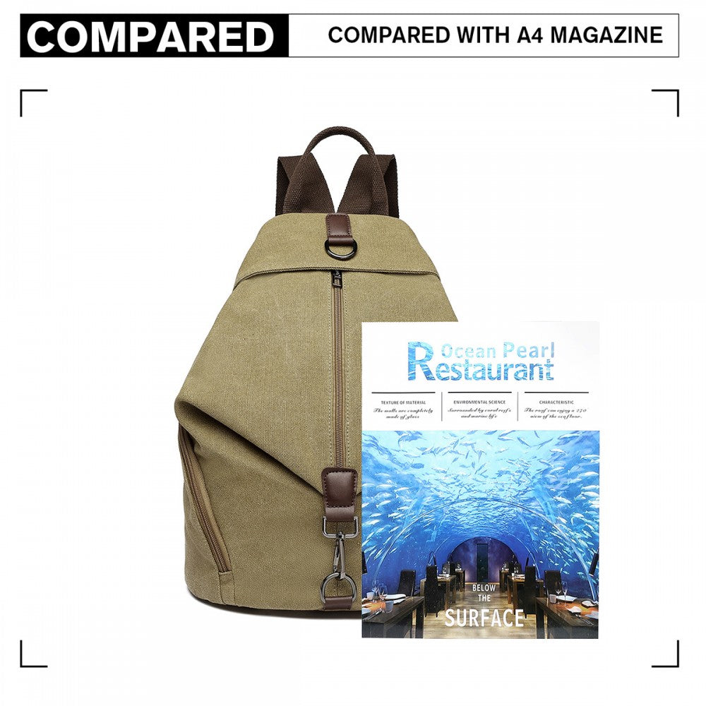 Fashion Anti-Theft Canvas Backpack – Khaki