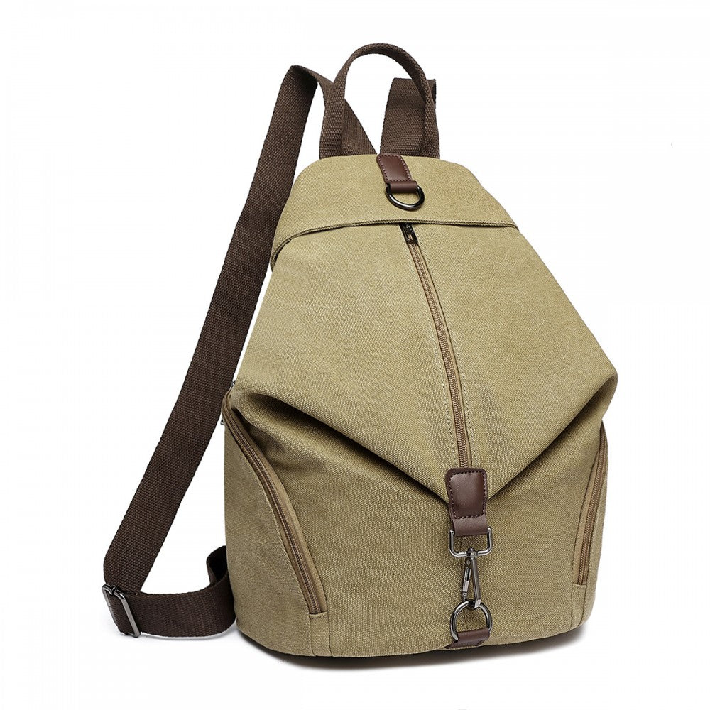 Fashion Anti-Theft Canvas Backpack – Khaki