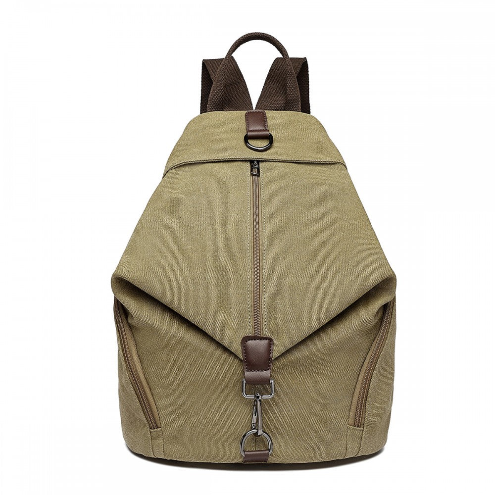 Fashion Anti-Theft Canvas Backpack – Khaki