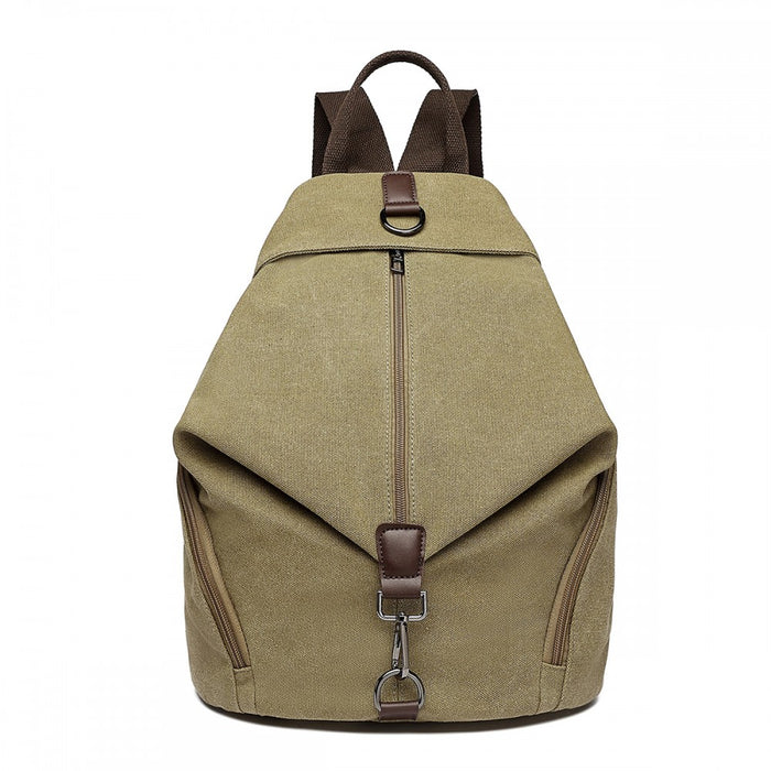 Fashion Anti-Theft Canvas Backpack – Khaki